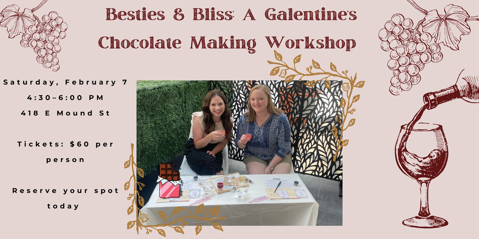 💖 Besties & Bliss: A Galentine’s Chocolate Making Workshop